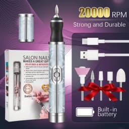 Electric Nail File Set Nails 4 Speeds Cordless Acrylic Nail Tool Thick Nails Edge Shaping Polishing Grinding Nursing Dead Skin