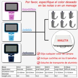 3.5' HD Touch Screen Anesthesia Digital Video Laryngoscope 6 Sizes Reusable Sterilizable Blades Optional