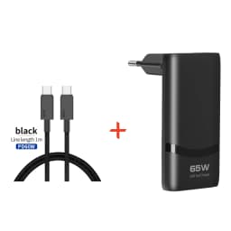 65W GaN 2-port Flat USB-C Wall Charger With USB C Fast Charging Ultra-thin Foldable Plug Suitable For iPhone Xiaomi Samsung