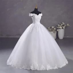 Ashley Gloria Pure White Wedding Dresses Elegant Boat Neck Ball Gown Simple Vestido De Noiva Plus Size Robe De Mariee
