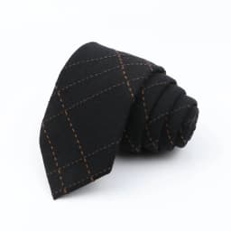 Mens Ties 7cm Classic Cotton Handmade Skinny Grey Brown Striped  Neckties Narrow Collar Slim Plaid Casual Tie Accessories Gift
