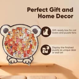 Cartoon Bear Jigsaw Puzzle Desktop Ornament Creative And Adorable Cat And Dog Colourful Wooden Decorative Figurines Home Decor