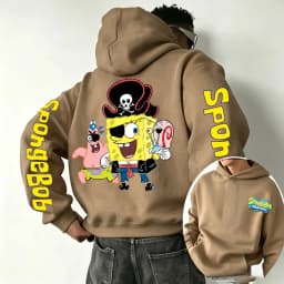 SpongeBob SquarePants and Patrick Star COS Pirate Cartoon Anime 2026 New Spring and Autumn Men's and Women's Fashion Hoodies