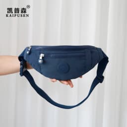 Casual Unisex Lightweight Nylon Waist Bag Versatile Multi-Purpose Leisure Crossbody Bag for Daily Use Soft Foldable Waterproof