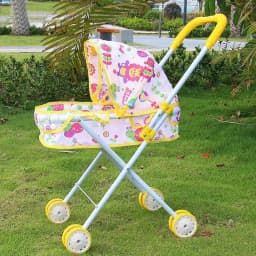 Dolls Pram Iron Foldable Baby Stroller Colorful Large Capacity Stable Lightweight Doll Handcart for Boys Girls