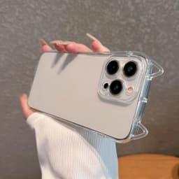 Cute 3D Ears Clear Case For iPhone 17 16 15 14 13 12 11 Pro Max 8 7 Plus SE 17promax Cartoon Bear Pendant TPU Cover Shell