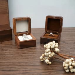 Black Walnut Solid Ring Box Single Double Ring Box Earrings Box Cufflinks Box Vintage Wooden Ring Box Exquisite Gift Box