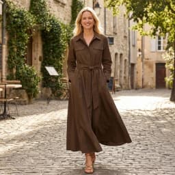 Willshela Women Fashion With Belt Solid Single Breasted Midi Dress Vintage Lapel Neck Long Sleeves Female Chic Lady Dresses