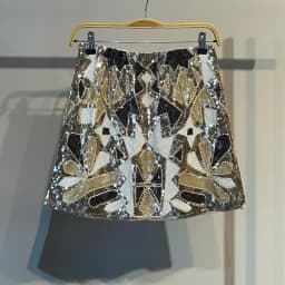 Puloru Women's Sparkly Sequined Mini Skirt Summer Stylish Mid Rise A Line Short Skirt for Work Streetwear Nightclub Shiny Skirt