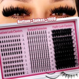 200D-60D 4 IN 1 Lash Clusters Long 6-20mm Lash Spikes Lower Eyelashes Reusable Bottom DIY Spiky Lash Extension Manga Clusters