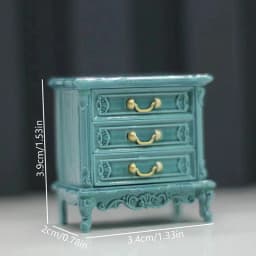 Miniature Chestnut Bedside Table Chest Of Drawers Storage Cabinet 1:12 Dollhouse DIY Accessories Furniture Model Toy