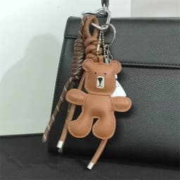1 Piece Leather Little Bear Woven Rope Backpack Pendant Decoration Fashion DIY Keychain Bag Accessories