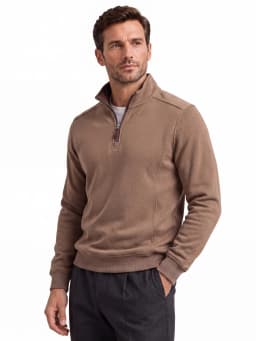 AIOPESON Men's Half Zip Pullover Stand Collar Solid Color Warm Cozy Long Sleeve Sweatshirt Autumn Winter Casual Lightweight Tops
