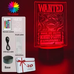 New LED Lamp Remote Control Touch Luffy Zoro USB Night Light Room Decoration Lamps 7/16Color Children's Birthday Decor Gifts