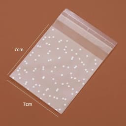 100pcs Plastic Transparent Packaging Cellophane Bags White Snowflake Dot Gift Bag DIY Self Adhesive Candy Cookie Pouch for Party