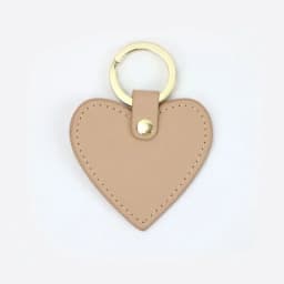 Free custom monogram logo leather keyring saffiano heart shaped kechians for promotion gift keychain ring keychain