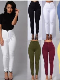 Solid Color Skinny Jeans Woman White Black High Waist Render Jeans Vintage Sexy Long Pants Femme Casual Pencil Pants Denim Jeans