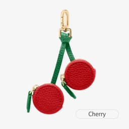 Fashion Personality Red Cherry Shape Fruit Pendant Coin Purse Mini Cute Keychain PU Leather Bag Pendant Small Bag Gift for Girls