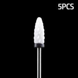5pcs Ceramic Milling Cutter For Manicure Set Nail Drill Bit Mill Manicure Machine Pedicure Tools for Removing Gel File 3/32 Inch