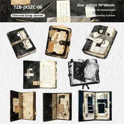 JIANWU Vintage Notebook Pattern Landscape Material Collage Scrapbooking Sticker Creative DIY Journal Stationery