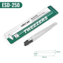 1Pc Anti-Static High Quality ESD Tweezers Replaceable Tweezers Tips Stainless Steel Body Carbon Fiber Conductive Plastic Tweezer