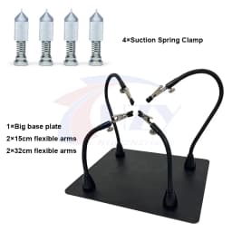 TOOKKSS Magnetic PCB Board Fixed Clip Flexible Arm Soldering Third Hand 4 Flexible Arms Glass Soldering Iron Holder Repair Tools