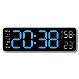 10 Inch Smart Mute LED Electronic Night Alarm Wall Clock Modern Desk Clock Minimalist Thermometer Calendar Time Cube Home Decor