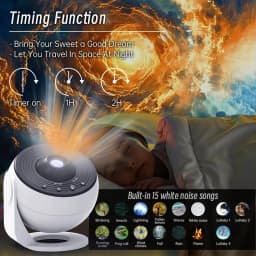 Upgrade13 in 1 Planetarium Galaxy Projector Pro,360°Rotation Galaxy Lamp with Bluetooth Speaker&Timing LED Lamp for Bedroom Gift