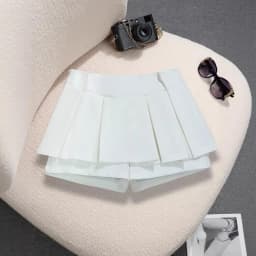 2026 Spring New Design Gray Pleated Mini Skirt
