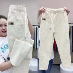 Women's Harem pants Summer Vintage Thin High Waist Straight Casual Pants Women Fashion Loose Cotton linen pants Trousers Female