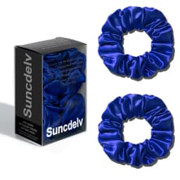 2PCS 100% Natural Silk Solid Color Hair Ties High Quality Hair Scrunchies Women Big Hairbands Hair Accessories 22Momme