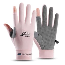 Summer Ice Silk Men Gloves Thin Light Sports Driving Fingerless Outdoors Fishing Women Cycling Run Non-Slip Touchscreen Gloves