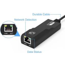 10/100/1000Mbps USB 3.0 Wired Network Card USB to RJ45 Type C to RJ45 LAN Ethernet Adapter for PC Macbook Windows Laptop Game