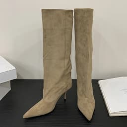Punk-Style Belt Buckle Mid-Calf Boots for Women Square Heel Motorcycle Boots Pu Leather Pleated Boots Street Retro Riding Boots