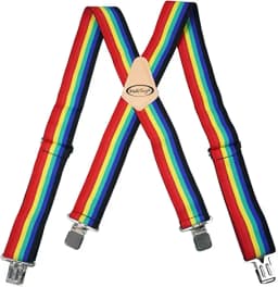 Suspenders Man For Pants 2" Wide Adjustable and Elastic Braces X Shape With Strong Clips - Heavy Duty Elastic Braces For Men