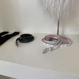 Punk Rivet Leather Double Thin Belt Women Men PU Black White Waist Strap Trendy Waistband Jeans Skirt Decoration