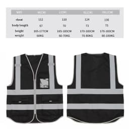 Hi Vis Work Vest Construction Building Vest Workwear Clothing Work Vest Multi Pocket Black Vest