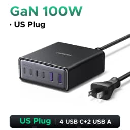 【US Plug】UGREEN 200W/100W/65W GaN Charger Desktop Laptop Fast Charger For iPhone 18 17 16 Pro Max Macbook Air Pro iPad Samsung