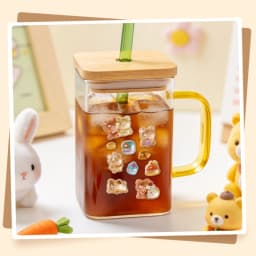 1 pc/4 pcs Cartoon Friend Bear Rabbit Drop 3D Stickers Scrapbook Decor Stationery DIY Journaling Sticker School Office Supplies