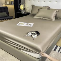 Natural Mulberry Silk Fitted Sheet Mattress Cover Queen King Size Customized Size Luxury High-End Silk Bedding Sheets
