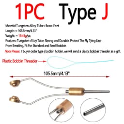 Bimoo Steel-Alloy and Bi-ceramic Tip Fly Tying Bobbin Holder Standard & Small Thread Bobbin Fishing Dry Wet Fly Lure Making Tool