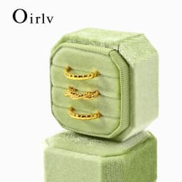 Oirlv Wedding Flanner Ring Box Engagement Triple Slot Square Ring Box Modern Wedding Marry Gifts Muti Color 1/2/3 Slots Ring Box