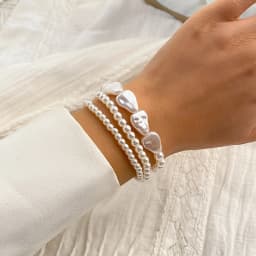 IngeSight.Z Luxury Multilayer Imitation Pearl Beaded Wide Cuff Bracelets For Women Simple Charm Bangles Party Birthday Gifts
