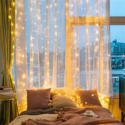 1pc 6x3/3x3/3x2/3x1m USB LED Curtain String Lights EID Mubarak Bedroom Garland Fairy Lamp Wedding Party Home Ramadan Decoration