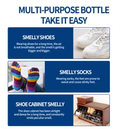 Shoe & Sock Antibacterial Deodorant Spray 60ml Eliminate Foot Odor Anti-Fungal Fresh Smell Keep Feet Dry Shoe Cabinet Deodorizer
