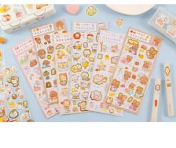 1pc/pack Animal Series Bronzing Stickers Cute Set Pink Rabbit Heart Beat Creative Hand Account Decorative Stickers Sheet