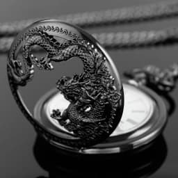 Flying Dragon Embossed Hollow Digital Quartz Pocket Watch Men's High Quality Necklace Timing Pendant Women's Jewelry Gift Clock