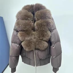 Winter Natural Big Fur Collar Down Jacket Women 90 White Duck Down Zipper Parker Outwear Female Warm Thick Quilted Cotton Jacket