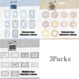 Mr. Paper 3-Pack Rainbow Frame Stickers - Multicolor Border Theme, Creative Journal Decor for DIY Frame, Phone Case & Scrapbook
