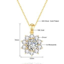 Original Design 18K Gold Moissanite Pendant 2ct VVS1 AU750 Bauhinia Necklace for Women Anniversary Party Gift Trendy Jewelry